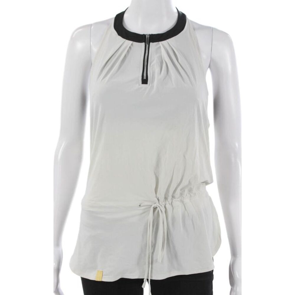 Monreal London Womens Basic Halter Tank White Polyamide Zip Size S